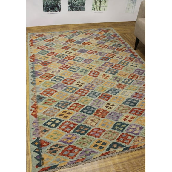 Sangat Holmes Lt. Green/Rust Rug, 5'5" x 7'10"