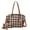 Cognac Brown, variant on Mia K Karlie Tote Multi-Functional Shoulder Bag Plaid Vegan Leather with Wallet