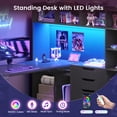 thumbnail image 7 of 59" L Shaped Standing Desk with 3 Drawers and Open Storage Shelves, Corner Computer Desk with LED Lights for Home Office, 7 of 7