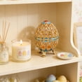 thumbnail image 4 of SIYTUAU Exquisite Easter Egg Alloy Ornament With Enamel Painting Rhinestone 2.4X2.4X3.9In Home Table Decoration Blue, 4 of 6