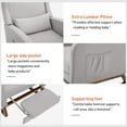 thumbnail image 7 of Rocking Chair Nursery Glider Chair with Foot Rest, Nursery Rocking Chairs with Rubber Wood Legs Side Pocket, High Back Nursing Chair, Accent Rocker Arm Chair Baby Bedroom, Living Room, Grey, 7 of 7