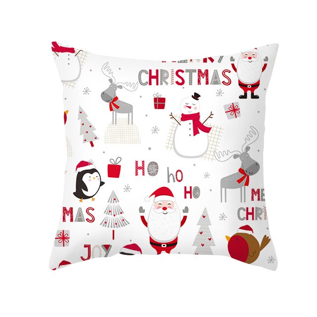 Fundas de cojines de Navidad, Serie de Navidad Papá Noel alce Patrón de dibujos animados Algodón Lino Fundas de almohada decorativas Fundas de almohada para sofá kaili Sencillez