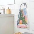 thumbnail image 3 of Yayeee 2 Pack Hand Towels for Bathroom 100% Cotton 16" x 28" Soft Absorbent Kitchen Towel, Floral Seaside, 3 of 7