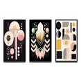 thumbnail image 2 of Designart "Retro Pastel Dimensional Abstract Geometrics" Modern Geometric Framed Wall Art Set Of 3 - Pink Abstract Frame Gallery Wall Set For Home Decor, 2 of 6