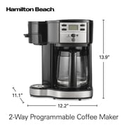 Hamilton Beach 2-Way Programmable Coffee Maker, Single Serve Coffee Maker & 12-Cup Coffee Pot, Black