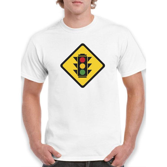 Traffic Light Warning T-Shirt Men -Smartprints Designs, Male Medium