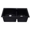 thumbnail image 5 of ALFI brand AB3320DI-BLA Black 33" Double Bowl Drop In Granite Composite Kitchen Sink, 5 of 11