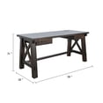 thumbnail image 5 of Benjara Anva Writing Desk- 58" with Power Plug- Dark Brown Solid Mahogany, 5 of 5