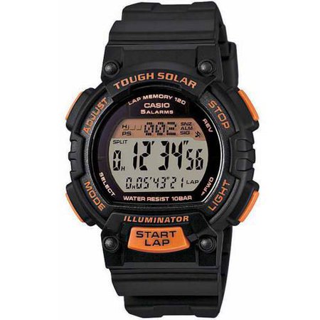 Women's Solar Runner Watch, Black/Orange