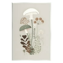 Stupell Industries Soft Mushrooms on Grey Botanical & Floral Painting Unframed Art Print Wall Art, 13 x 19