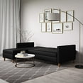 thumbnail image 4 of DHP Hartford Storage Reversible Sectional Futon with Chaise, Black Faux Leather, 4 of 9