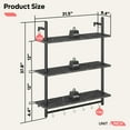 thumbnail image 6 of Bestier 31" Kitchen Wall Shelves 3-Tier Floating Shelves for Bathroom, Bedroom, Living Room, Black Marble, 6 of 7