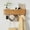 Oak Wave-Shape, variant on Coat Rack Wall Mount with Shelf 4 Hidden Hooks Modern Wooden Key Holder Entryway Organizer for Hallway Bedroom Bathroom Home Decor Storage for Hanging Coats Hats Bags Towels, Wave-Shape Black