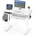 thumbnail image 6 of SHW Claire 40 Inch Height Adjustable Electric Standing Desk with Storage Space and Drawer, Rustic Brown, 6 of 13
