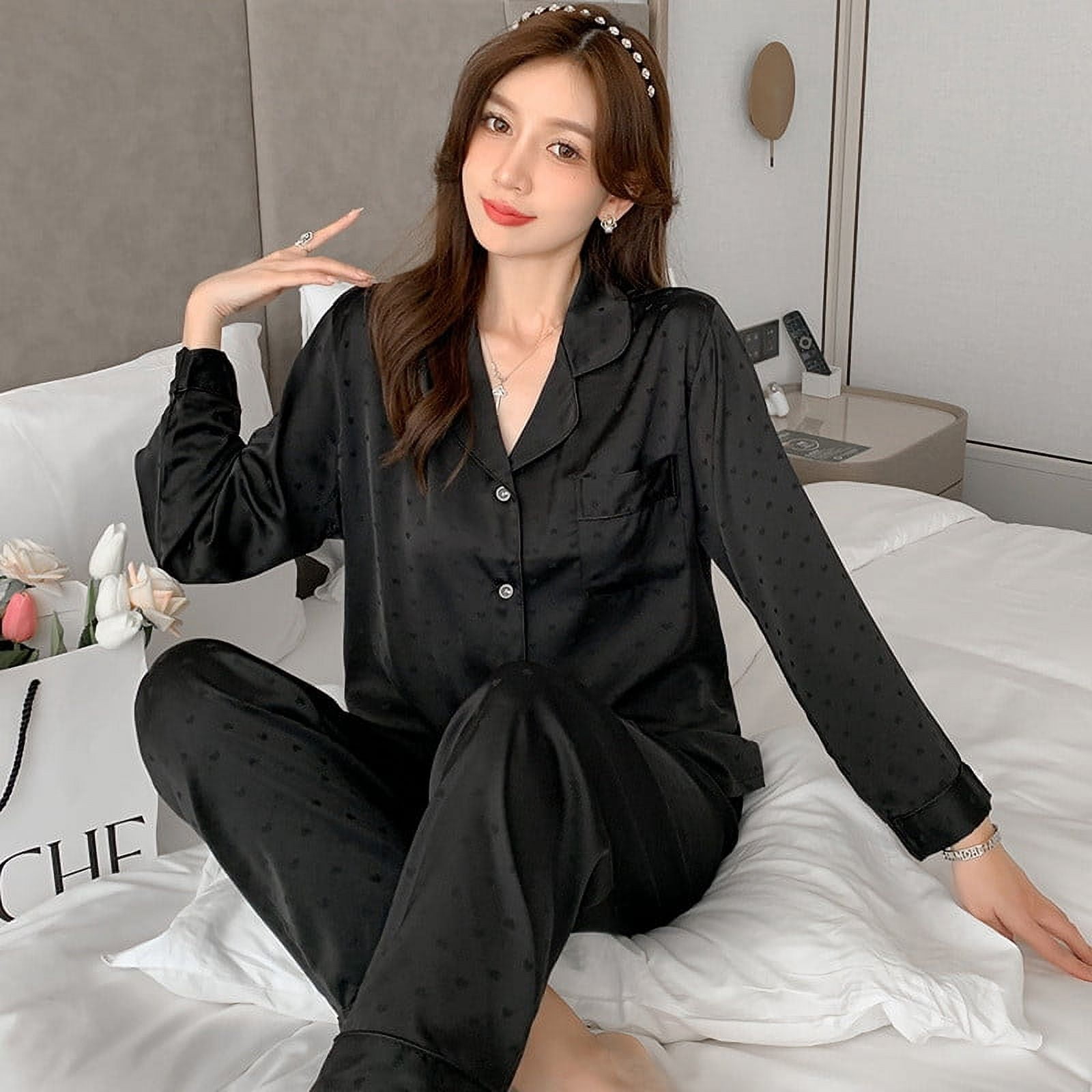 RKSTN Pajama Sets for Women 2 Piece Fashion Home Wear PajamasTwo Piece SuitLong Sleeve Pants Pajama Set Homewear Soft Comfortable Pajamas Walmart