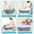 thumbnail image 5 of OLAKIDS 2 in 1 Baby Changing Table with Bath Tub Unit, Folding Diaper Dresser Station with Wheels Waterproof Pad Storage Rack, Portable Nursery Organizer Stand for Newborn Infant, 5 of 9