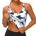 thumbnail image 3 of Balery Cute Shark Sujetadores deportivos con espalda cruzada para mujer, acolchados, sin costuras, de alto impacto, ideales para yoga, gimnasio, entrenamiento y fitness.-Medium, 3 of 8