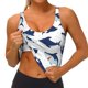 thumbnail image 3 of Fotbe Cute Shark Sujetador Deportivo Largo sin Aros para Mujer con Almohadillas y Soporte Medio, Transpirable y Absorbente, Camiseta Tipo Chaleco o Tank Top-Large, 3 of 8