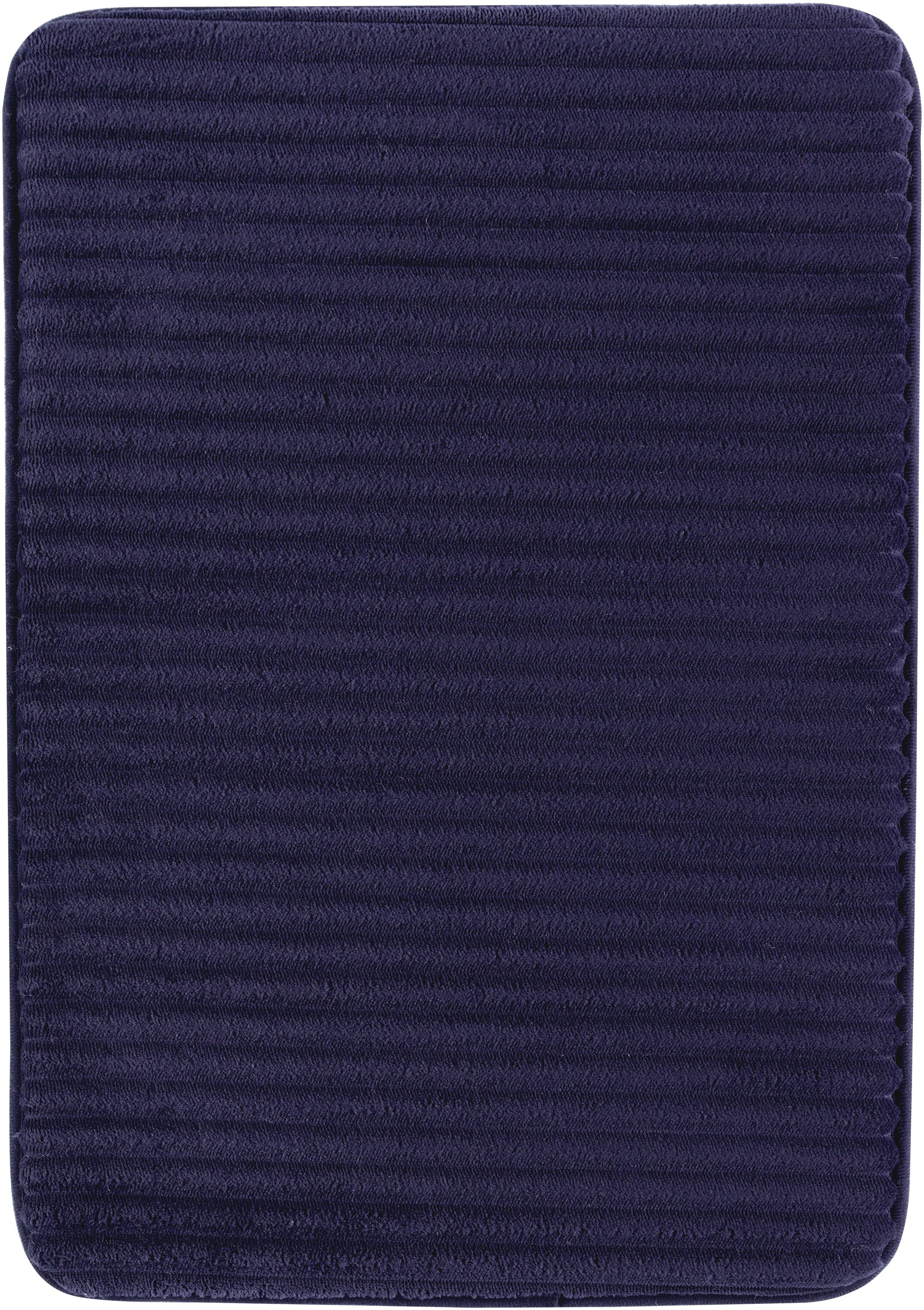 Mainstays Performance Ribbed Quick Dry Foam Bath Mat, 17" X 24", Navy