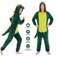 thumbnail image 5 of PJKOBMJ Cute Adult Onesie - Animal Cosplay Costume - Unisex Costume Adult Plush Fluffy One Piece Cosplay Suit for Adults, Women and Men(Green-Fluffy-M), 5 of 8