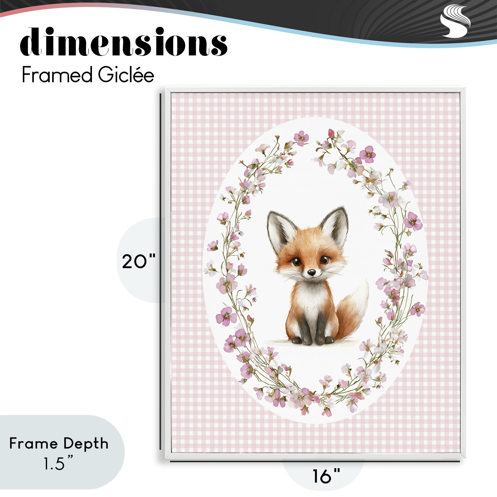 Stupell Industries Fox with Cherry Blossoms White Framed Giclee Art, design by Christine Simpson Art