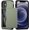 Green, variant on KOMI for iPhone 12/12 Pro Case with Card Holder[Store 5 Cards] Dual Layer Heavy Duty Shockproof iPhone 12 Wallet Case with Hidden Card Slot Large Storage Case for iPhone 12(Black)