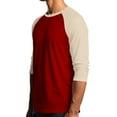 thumbnail image 3 of Resicozy Men's 3/4 Sleeve Shirts Crew Neck Casual Fashion Soft Vintage Workout Athletic Classic Fitted Tee Shirt Red L, 3 of 7