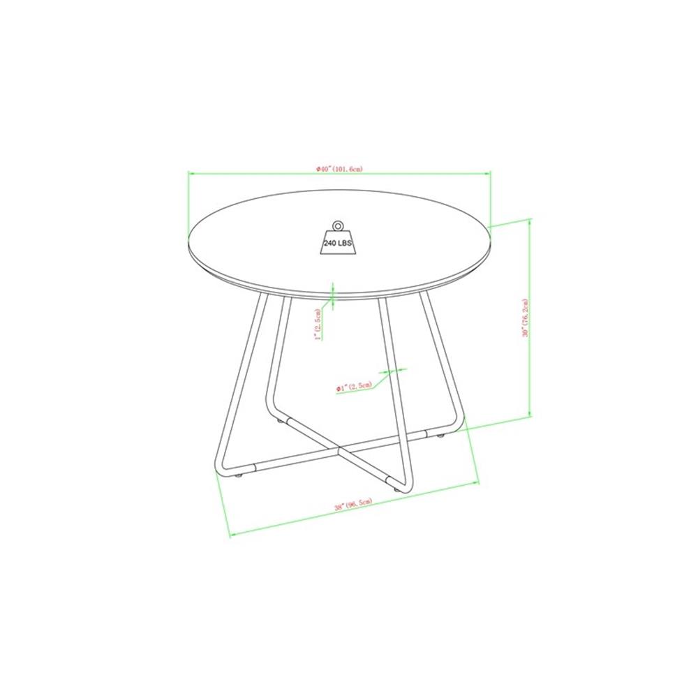 Bowery Hill 40" Modern Veneer and Metal Round Dining Table in English Oak