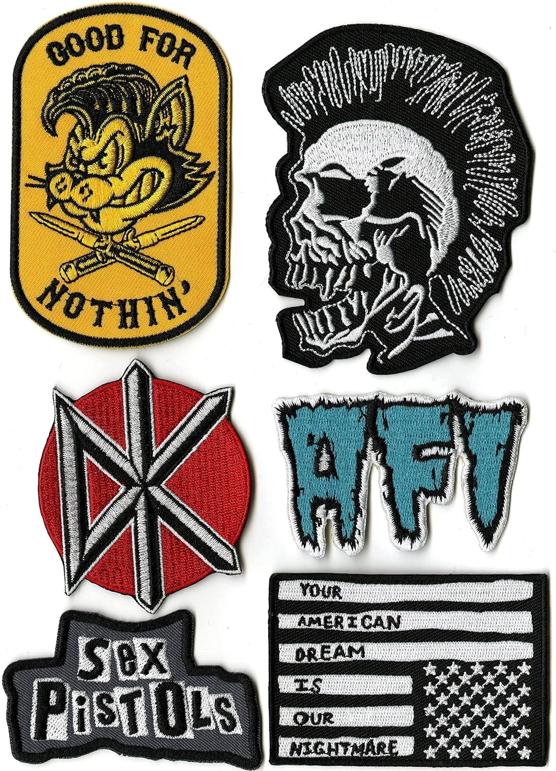 Anarchy & Skulls: Punk Rock Legends 14pc Patch Set Dead Kennedys, Misfits, AFI & More - Iron-On Collection by Nixon Thread Co.