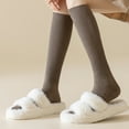 thumbnail image 3 of 1 Pair Women Winter Stockings Thick Knitted Warm Solid Color Elastic Anti-slip Cozy Absorb Sweat Anti-shrink Soft High-tube No Odor Lady Calf Socks, 3 of 8