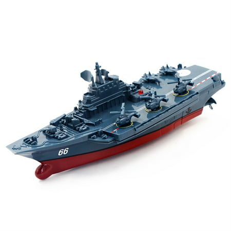 2.4G Remote Control Military Warship Model Electric Toys Waterproof Mini Aircraft Carrier/Coastal Escort Gift for Kids Specification:Dark gray Aircraft