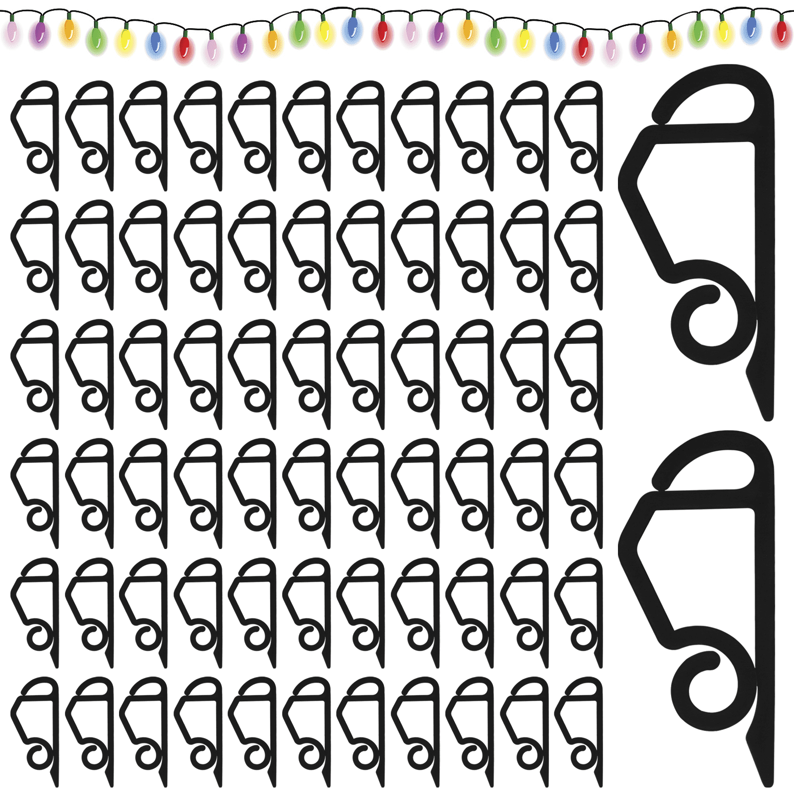 200 Pieces Black Hooks for Outdoor String Lights,Gutter Clips for