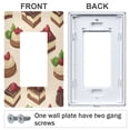 thumbnail image 3 of Yayeee Rocker Switch Wall Plate 3-Gang 6.5"x4.6" Home Decorative Outlet Cover, Strawberry Cake, 3 of 6
