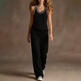 thumbnail image 7 of Enjoytime 2 Piece Lounge Set Women Sleeveless V Neck Tank Tops Wide Leg Pants Matching Sets Summer Plus Size Casual Travel Outfits, 7 of 7