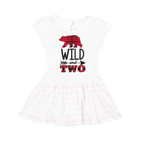

Inktastic Plaid Bear Wild and 2 with Arrow Gift Toddler Girl Dress