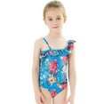 thumbnail image 3 of BULLPIANO Kids Girls One Piece Swimsuits Ruffle Beach Bathing Suit 1-8 Years, 3 of 6