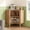 Natural -1, variant on Fluted Corner Cabinet, Corner bar Cabinet with Sliding Doors and Adjustable Shelve, Corner Kitchen Cabinet and Wine Bar Sideboard Buffet for Small Space Dining Room, Living Room,Black