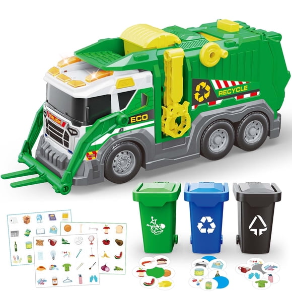 Camión de basura de juguete AuroTops para niños de 3 a 8 años con sonido y luz