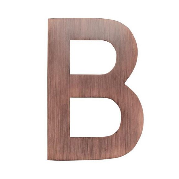 Architectural Mailboxes 3582AC-B 4 in. Brass Floating House Letter B, Antique Copper