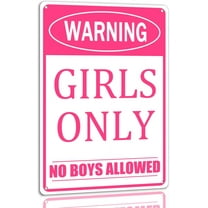 Girls Only Metal Sign Funny No Trespassing No Boys Allowed Tin Signs Pink Wall Decor For Bar Daughter Bedroom Door 8x12 Inch