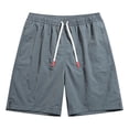 thumbnail image 2 of LEKWK Athletic Shorts for Men Elastic Waist Drawstring Quick Dry Workout Short Lightweight Moisture Wicking Gym Activewear with Side Pockets Dark Gray L, 2 of 3
