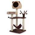 thumbnail image 1 of Costway Modern Cat Tree Tower with Natural Sisal Scratching Posts Hammock Balls for Kittens Brown, 1 of 10