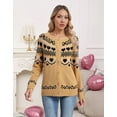 thumbnail image 6 of Cogild Cardigan Sweaters for Women Heart Pattern Knit, Crew Neck Long Sleeve, 6 of 11