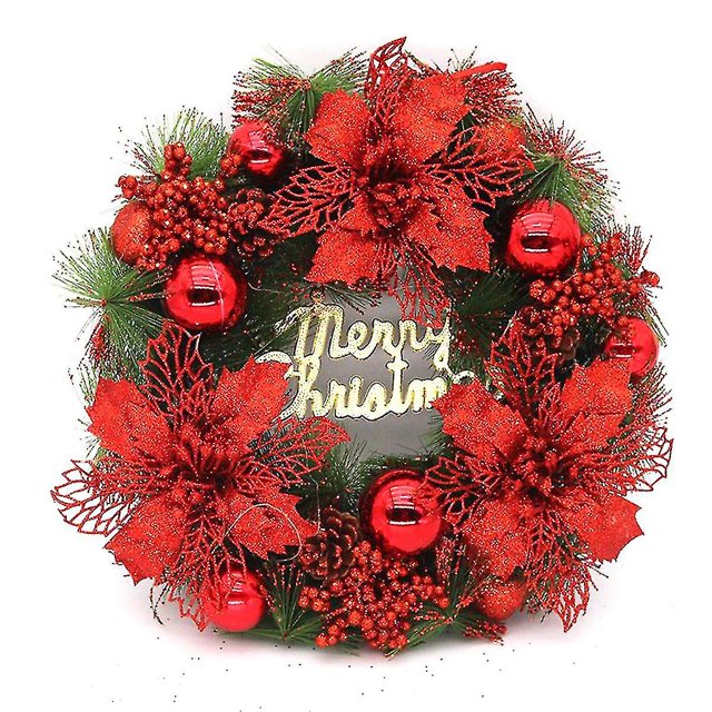 Guirnalda Guirnalda Adorno para puerta 30cm Navidad Rojo
