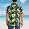 thumbnail image 6 of Daiia Football Hawaiian Shirt for Men Gentle Cotton Regular Short Sleeve Casual-Small, 6 of 9