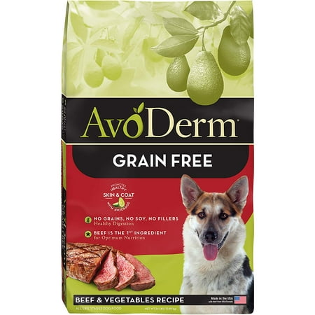 Avoderm Natural Grain Free, All Lifestages Dry Dog Food For Healthy Digestion, Beef & Vegetables Formula, 24 Pound Bag (Best Dog Food For Digestion)