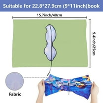 1pc Ginkgo Leaf Stretchable Book Cover Butterfly Green Washable Reusable Nylon Cloth Elastic Covers Protector 9.4x15.7 Inch for Hardcover Paperbacks Book Lovers Gift Notebook Teacher Textbook