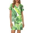 thumbnail image 5 of Rciityk Women's Summer V Neck T-Shirt Dress -Short Sleeve Rolled Cuff Mini Dress Casual Loose Fits Floral Print Beach Tunic Dress, 5 of 8