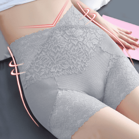 Fulorrnie Underwear for Women Plus Size Seamless High Waisted Comfort Panty Cute Boyleg Elastic Waist Tummy Control Panties  Grey  M