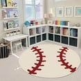 thumbnail image 2 of Belgian Velvet Round Carpet for Sports Themed Game Room Floor Mat Non Computer Chair Mat Swivel Base Durable Reading Area Rug 2362 Inch, 2 of 7